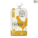 Serenity Kids 6+ Months Baby Food Chicken Pouch Puree - Ethically Sourced Free-Range Chicken & Organic Peas & Carrots - No Added Sugar & Protein-Rich & BPA-Free Toddler Food - 3.5 Oz, 12 Pack by TinyTreasures Baby Boutique