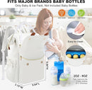 PIIOSER Diaper Bag Backpack with Ice Pack, Large Capacity & Waterproof Convertible Diaper Bag Tote for Moms Dads, Insulated Baby Tote Bag with Changing Pad, Stroller Straps & Pacifier Case, Cream by TinyTreasures Baby Boutique