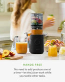 Nama J3 Compact Cold Press Juicer – Space Saving & Self Feeding for Hands-Free Operation – Lightweight, Portable Zero Waste Slow Masticating Juicer – Easy Cleanup & Assembly - Black by CozyNest Decor
