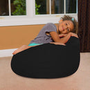 Posh Creations Bean Bag Chair for Kids, Teens, and Adults Includes Removable and Machine Washable Cover, Solid Black, 27in - Medium by TinyTreasures Baby Boutique