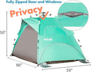 Beach Tent Pop Up Beach Sun Shade Tent with UPF 50+ UV Protection, Removable Floor Zippered Privacy & Ventilation Sun Shelter Family 3 to 4 Person by TinyTreasures Baby Boutique