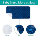 Waterproof Crib Mattress Protector Pad Cover 28" x 52", Anti Slip & Absorbent Waterproof Bed Pads for Standard Crib/Toddler Bed Quilted Machine Washable (Quilted Improved Thickness) Navy by TinyTreasures Baby Boutique