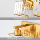 Modern Vanity Light 4-Lights Modern Gold Brushed Brass Finish Crystal Wall Light Bathroom Vanity Light Fixtures by CozyNest Decor