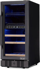 Newair 15" Wine and Beverage Refrigerator 9 Bottle and 48 Can Capacity, Beverage Cooler in Stainless Steel, Built-in or Freestanding Dual Zone Drink Fridge with Triple-Pane Glass Door by CozyNest Decor