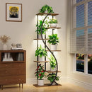 59" Tall Plant Stand with Grow Light Indoor, 7 Tiered Metal Plant Shelf, S-Shaped Flower Display Stand, Corner Storage Shelf for Living Room, Patio, Balcony Decor by GreenHaven Gardens