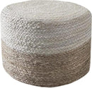 Jute Pouf Ottoman | Footrest Pouf | Hand Braided - Round Boho Pouffe - for Living Room, Bedroom, Nursery (20"x20"x10") Ivory by CozyNest Decor