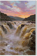 The surging waterfall scenery in the canyon is suitable for posting in the living room bedroom and office landscape posters by CozyNest Decor