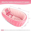 Inflatable Baby Bath Tub Portable Foldable Travel Mini Swimming Pool Helps Infants to Toddler Tub (Pink) by TinyTreasures Baby Boutique