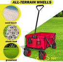 Collapsible Foldable Wagon Cart, Heavy Duty Folding Wagon with Big All-Terrain Beach Wheels, Portable Utility Garden Cart with 330lbs Weight Capacity for Camping Fishing & Outdoor Use by GreenHaven Gardens
