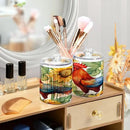 Sunflower Rooster 2PC Airtight Transparent Plastic Storage Jar, Food Storage Container Glass, Can Store Candy, Salt, Coffee Beans, With lid, Easy To Use by CozyNest Decor