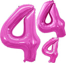 GOER Pink Foil Balloons Number 4,Huge Number Balloons for 4th 44th Birthday Party Supplies Anniversary Decorations(3 pcs,42 inch,32 inc,16inch) by TinyTreasures Baby Boutique