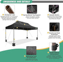 COBIZI 10x15 Pop Up Canopy Tent Heavy Duty with Sidewall, Commercial Outdoor Easy Pop Up Gazebo for Party Wedding All Weather Waterproof UV 50+ with Roller Bag(Leg Upgraded),Black by GreenHaven Gardens