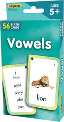 Teacher Created Resources Vowels Flash Cards (EP62070), White 3-1/8" x 5-1/8" by TinyTreasures Baby Boutique