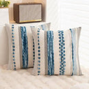 Boho Throw Pillow Covers 18x18 Set of 2 Farmhouse Decorative Cushion Case Striped Square Pillows Cover Chenille Pillow Cases Accent Neutral Pillowcase for Sofa Couch Bed,Sky Blue by CozyNest Decor