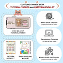 LoopMap Crochet Kit for Beginners - DIY Amigurumi Bear with Removable Dress & Accessories - Step-by-Step Video Tutorials, Extra Yarn, Crochet Tools, Handmade Gift for Kids & Adults (Bear K01, Blue) by TinyTreasures Baby Boutique