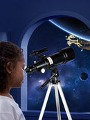 Telescope for Adults Astronomy, 70mm Aperture 400mm Focal Length Portable Astronomical Telescope for Beginners Age Over 8 Years Old with Wireless Remote Carry Bag Tripod, Black by TinyTreasures Baby Boutique