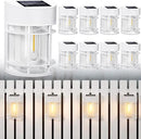 Solar Fence Lights, 8 Pack Deck Light Solar Powered, Waterproof Solar Outdoor Lights Decorative for Garden Backyard Fence Post Patio, White by GreenHaven Gardens