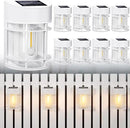 Solar Fence Lights, 8 Pack Deck Light Solar Powered, Waterproof Solar Outdoor Lights Decorative for Garden Backyard Fence Post Patio, White by GreenHaven Gardens