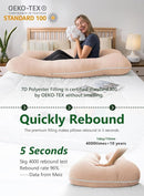 Meiz Pregnancy Pillows, Pregnancy Pillows for Sleeping Cooling, U Shaped Full Body Pillow for Adult, Rayon Cover from Bamboo, Light Apricot by TinyTreasures Baby Boutique