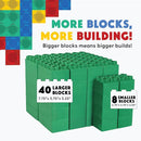 Big Blocks for Kids Ages 4-8 — Indoor & Outdoor Blocks Kids Games — Green Large Building Blocks - 48pc by TinyTreasures Baby Boutique