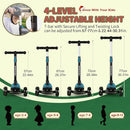 Besrey Kick Scooter for Kids Ages 3-10, 3-Wheel Folding Scooter with Adjustable Height, LED Light Wheels, Extra Wide Deck for Outdoor Activities by TinyTreasures Baby Boutique