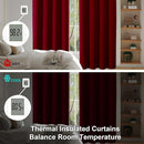 Simplebrand Ava Red Short 36 Inches Blackout Curtain 2 Panels Set, Half Window Rod Pocket Privacy Curtain Tiers for Kitchen, Curtains Blackout for Bathroom Shades, W40 x L36 Inch, Red by TinyTreasures Baby Boutique