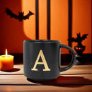 COLLECTIVE HOME - Monogram Ceramic Mugs, 15 oz Golden Initial Black Coffee Cups, Elegant Alphabet Tea Mugs, Elegant Personalized Mug with Gift Box, Unique Mug with Double Side Capital Lette (A-1) by CozyNest Decor