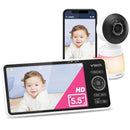 VTech Smart WiFi Baby Monitor, 2K CMOS Sensor Camera, 5.5-inch HD IPS Screen, Clear Infrared Night Vision, Pan-Tilt, 24x Zoom, 2-Way Talk, Multi-Color Night Light, Soothing, Free App: Smart HD Plus by TinyTreasures Baby Boutique