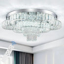 21 Inch Crystal Chandeliers with Remote Control LED Chandelier Modern Mount Flush Mount Chandelier Ceiling Light Fixtures for Bedroom Living Room Dining Room(Dimmable) by CozyNest Decor