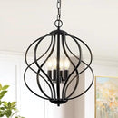 Modern Black Chandelier for Dining Room, 4 Lights Geometric Chandeliers, Sphere Chandelier Industrial Large Pendant Light Fixtures Hanging for Kitchen, Entryway, Foyer, Stairs by CozyNest Decor