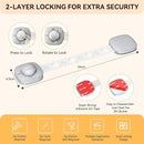 2 Pack Cabinet Locks/Refrigerator Locks Baby Proofing - Child Proof Locks for Drawer, Refrigerator, Fridge, Toilet Seat-No Screws or Tools Required (2 Pack-Grey Locks) by TinyTreasures Baby Boutique