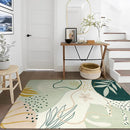 Lahome Green Botanical Print Washable Rugs - 5x7 Area Rugs for Living Room Boho Throw Large Bedroom Kitchen Rug Non-Slip Low-Plie Entryway Rug Floor Mat Carpet for Dining Laundry Room Office Rug by TinyTreasures Baby Boutique