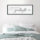 SRSZHIYUE Always Kiss Me Goodnight Sign Wall Decor Art for Master Bedroom Above Bed 40"×15" Large Wood Framed Wall Hanging (Black) by CozyNest Decor