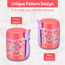 10oz Soup Thermo for Hot Food Kids,Lunch Thermo Kids Food Jar with Spoon Hot Insulated Food Containers,Leak Proof Stainless Steel Wide Mouth Lunch Food Thermo Jar for School(Pink-Rainbow) by TinyTreasures Baby Boutique
