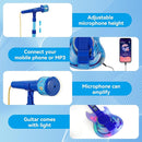 Guitar and Microphone Play Set for Boys New Upgrade,Karaoke Machine with Music&Light,Microphone Toys with Stand,Adjustable Height Guitar Toys for Kids,Toddlers,Child by TinyTreasures Baby Boutique