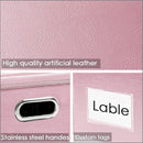 PRANDOM Collapsible Storage Box with Lid [3-Pack] Leather Fabric Foldable Storage Bin Organizer Container Basket Cube with Cover for Home Bedroom Closet Office Nursery Pink(13.6x9.6x6.9) by TinyTreasures Baby Boutique