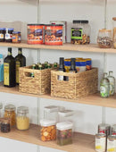 StorageWorks Wicker Basket, Baskets for Organizing, Storage Basket with Built-in Handles, Water Hyacinth Shelves (Medium 2-Pack, Natural Hyacinth) by CozyNest Decor