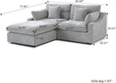 JACH Sectional Couches for Living Room, Cloud Sectional Couch with Deep Seat, Love Seat Modular Sofa with Chaise, Covers Removeable & Washable, Sofas Furniture for Living Room, Light Grey by CozyNest Decor