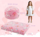 COMAX Kids Bean Bag Chair Turn into Beanbag Bed, Toddler Bean Chair for Girl Boy Sleeping, Lazy Children Bean Bags with Filler, Convertible Child Floor Mattress, Pink Fairy by TinyTreasures Baby Boutique