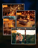 Svater Outdoor String Lights Waterproof 100 FT, LED Patio Lights Outside with 52 Shatterproof G40 Bulbs, Dimmable Hanging Globe Lighting for Bistro Backyard Cafe Market Porch, Warm White 2700K by GreenHaven Gardens