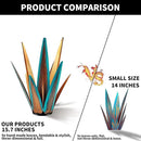 Large Tequila Rustic Sculpture, Metal Agave Plants for Outdoor Patio, Home Decor Hand Painted Garden Statue, Lawn Ornaments Yard Stakes (Blue - M) by GreenHaven Gardens