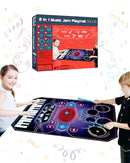 SUNLIN 2-in-1 Music Jam Mat, Music Learning Toy for Boys Girls 3-6, Drum Set + Piano Mat, Toddler Birthday Gift 3 4 5 6 Years, Record & Playback, Built-in Songs, 8 Instrument Sounds, Volume Control by TinyTreasures Baby Boutique