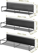 3 Pack Magnetic Spice Rack Organizer, Space Saver for Refrigerator and Whiteboard, Metal Fridge Shelf for Kitchen and Classroom, Black by CozyNest Decor