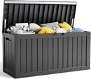 80 Gallon Resin Deck Box, Lockable Outdoor Storage Box for Patio Cushions Storage Furniture,Garden Tools, Pool Supplies, Weatherproof and UV Resistant- Black (80 Gallon) by GreenHaven Gardens