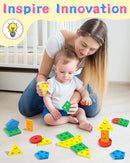 Montessori Toys for 1 2 Year Old Girl and Boy Birthday Gifts, Shape Sorter Wooden Toys for Toddlers Age 1-3 2-4, Learning Educational Sensory Stacking Toddler Puzzles by TinyTreasures Baby Boutique