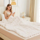 Light Beige Cozy Faux Fur Throw Blanket for Living Room Bedroom 50x60 Thick Ultra Soft Aesthetic Fuzzy Throw Blanket Fluffy Furry Bed Comforter Home Decor 860 GSM by CozyNest Decor
