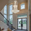High Ceiling Chandelier 19-Lights Modern Crystal Chandeliers Silver Large Foyer Chandelier Fixtures for Staircase Living Room Hallway Entryway (H47 x W31.5) by CozyNest Decor