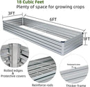 2 Pack 6x3x1FT Galvanized Raised Garden Beds Kit Outdoor Metal Gardening Planter Box for Vegetable Elevated Flower Herbs,Silver by GreenHaven Gardens