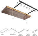 Large Floating Shelves for Wall Set of 3 Wooden Wall Shelves 30 in x 12.75 in x 2 in Room Decor Long Shelf with Invisible Wall Mount Bracket for Bedroom Kitchen Living Room Walnut by CozyNest Decor