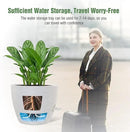 WOUSIWER 10 inch Self Watering Planters, 2 Pack Large Plastic Plant Pots with Deep Reservior and High Drainage Holes for Indoor Outdoor Plants and Flowers, Speckled White by GreenHaven Gardens
